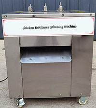 Chicken feet/paws opening and deboning machine